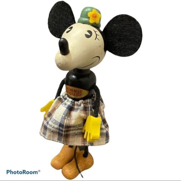 SCHYLLING retro Minnie Mouse rare fun-e-flex wood doll - Picture 5 of 9